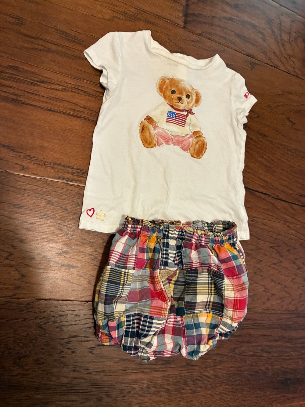 Ralph Lauren Baby T-Shirt & Shorts Set Size 18-24 Months Luxury Cotton Polo Bear